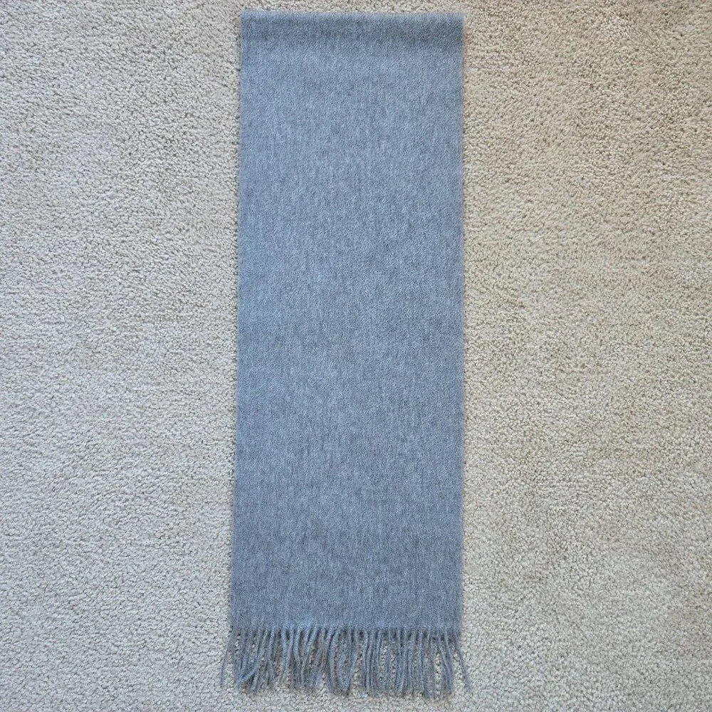 NWOT Grey Cashmere Fringed Scarf